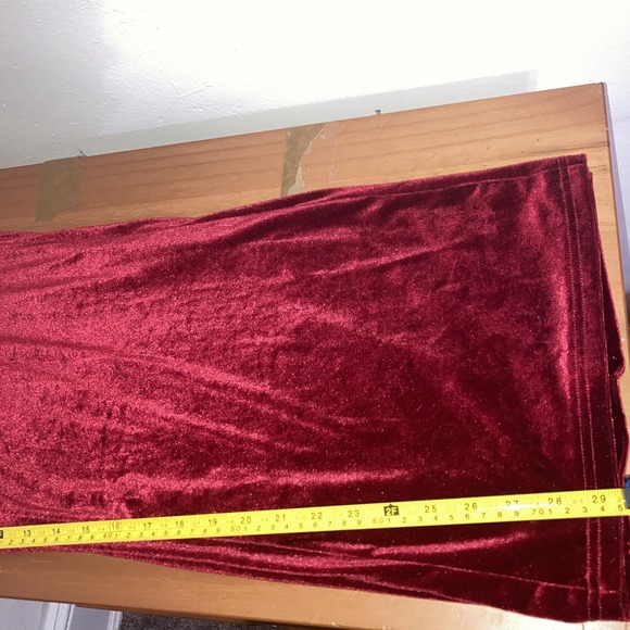 NWT Bell Bottom Jump Suit/Red w/Black Collar Sm Stretchy Velour - Picture 4 of 4